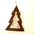 Tannenbaum aus Rebe mit Sterne - Moderner natürlicher Türschmuck für Weihnachten, H 47 cm B 31 cm