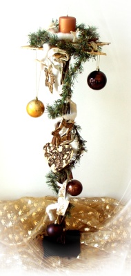 Flechten Stern mit Glitter in gold 25 cm