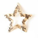 Flechten Stern mit Glitter in gold 25 cm - Ausgefallene...