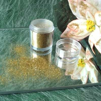 Glitter gold micro fein 12 g im Streuspender
