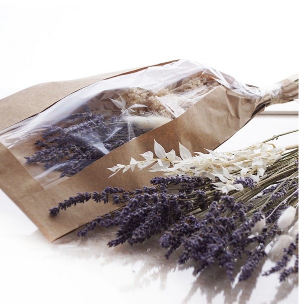 Trockenblumenmix Sommer blau weiss mit Lavendel