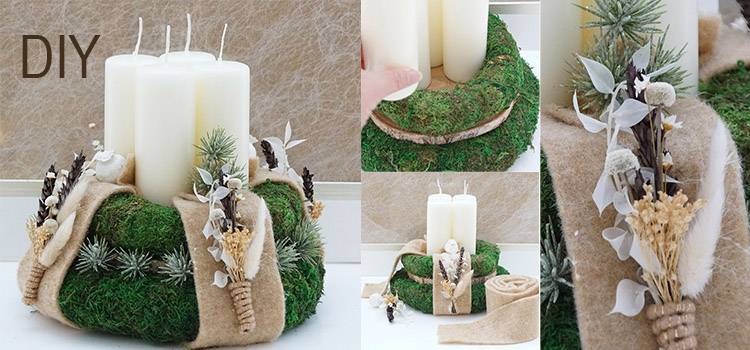DIY Frühlingsdeko Türschmuck mit Trockenblumenmix