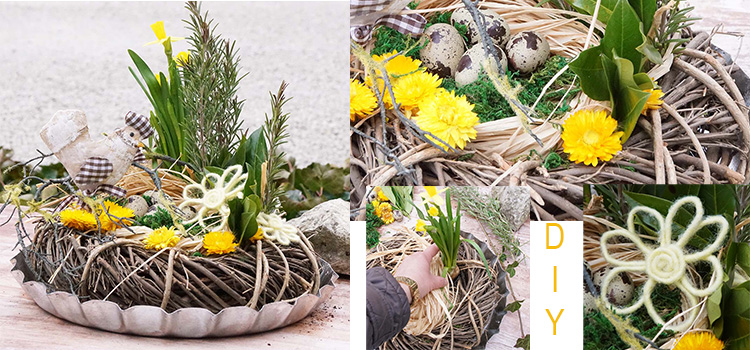 Herbstdeko Metallring mit Trockenblumen selber machen