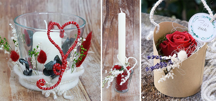 Herbstdeko Metallring mit Trockenblumen selber machen