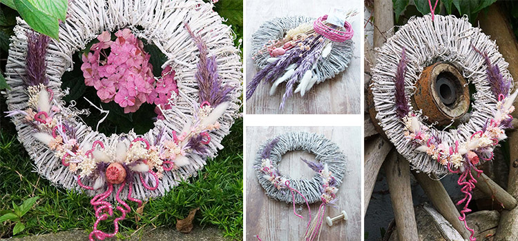 DIY herbstdeko Loop mit Trockenblumenmix Trockenblumenset