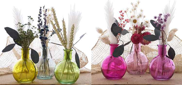 Fruehling Deko mit Glas, Glasvasen fuer Trockenblumen Kommunion Konfirmation Shop the Look