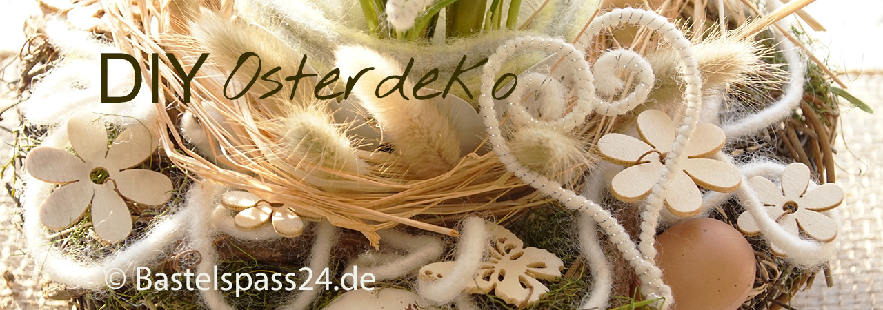 Osterdeko Osterkranz Boho Trockenfloristik & Wolldraht