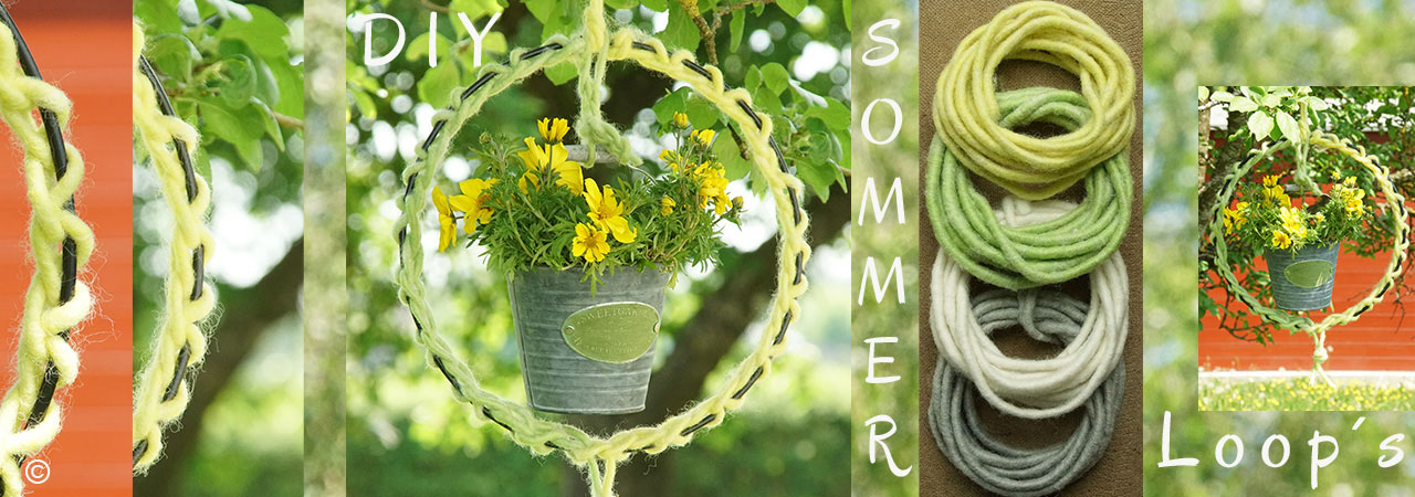 Blumenampeln Sommerdeko mit Loop - Metallring